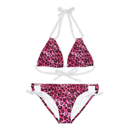 Strappy Bikini Set "Pink Leopard"