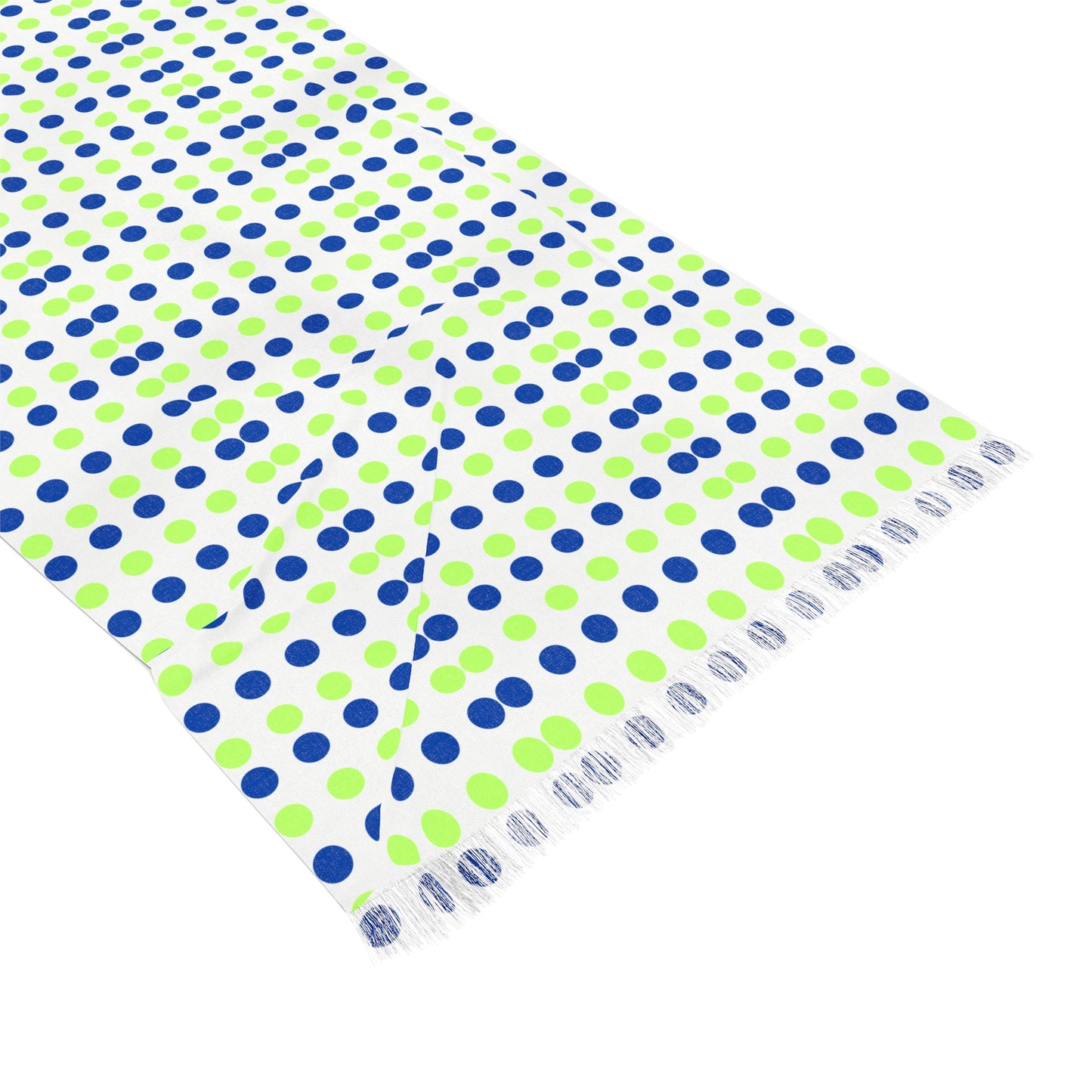 Polka Dot Print Light Scarf (Blue-Lime)