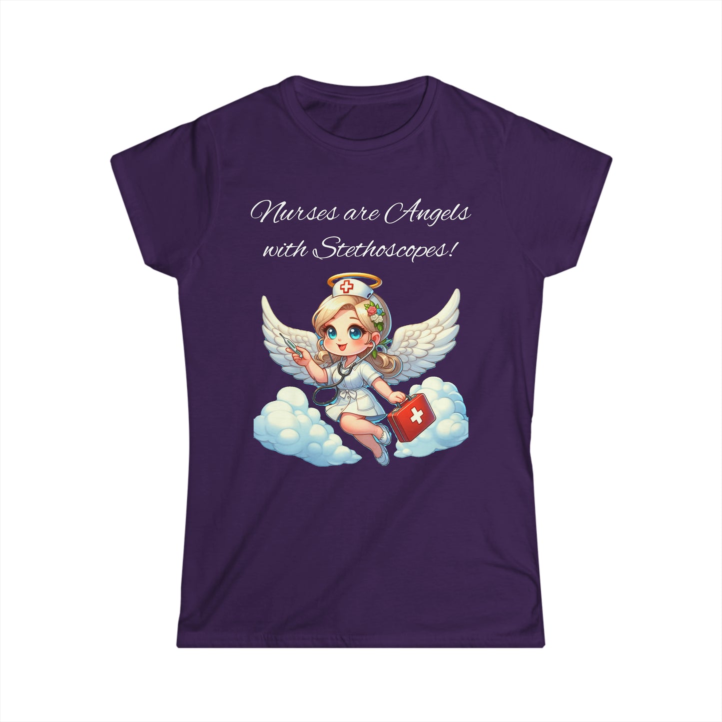 Women's Softstyle Tee "Nurses Are Angels"