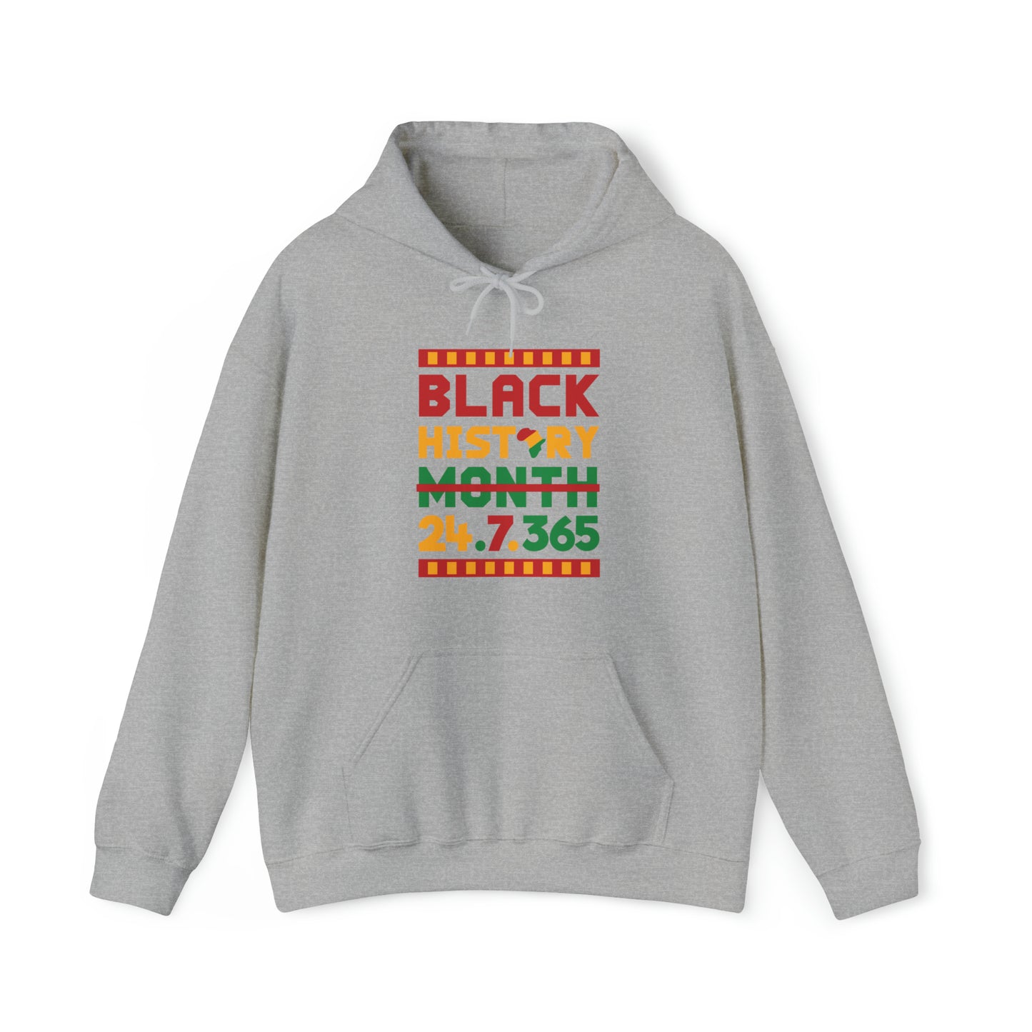 Sudadera con capucha unisex “Historia Negra 24.7.365"