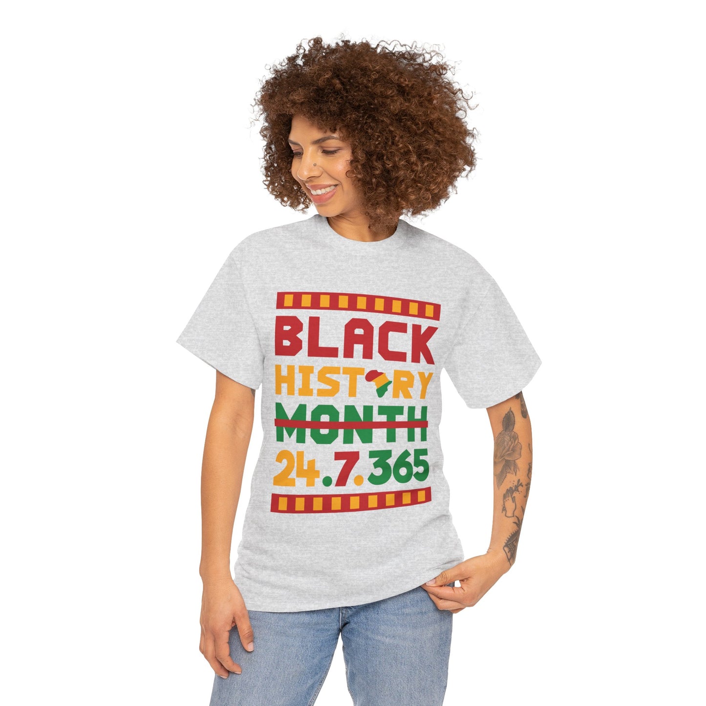 Camiseta unisex de algodón pesado “Black History 24.7.365”