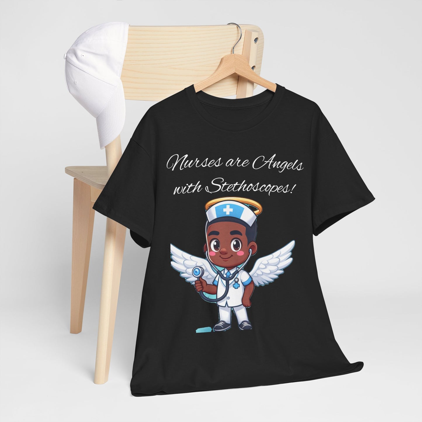 Men's Heavy Cotton Tee "Nurses are Angels"