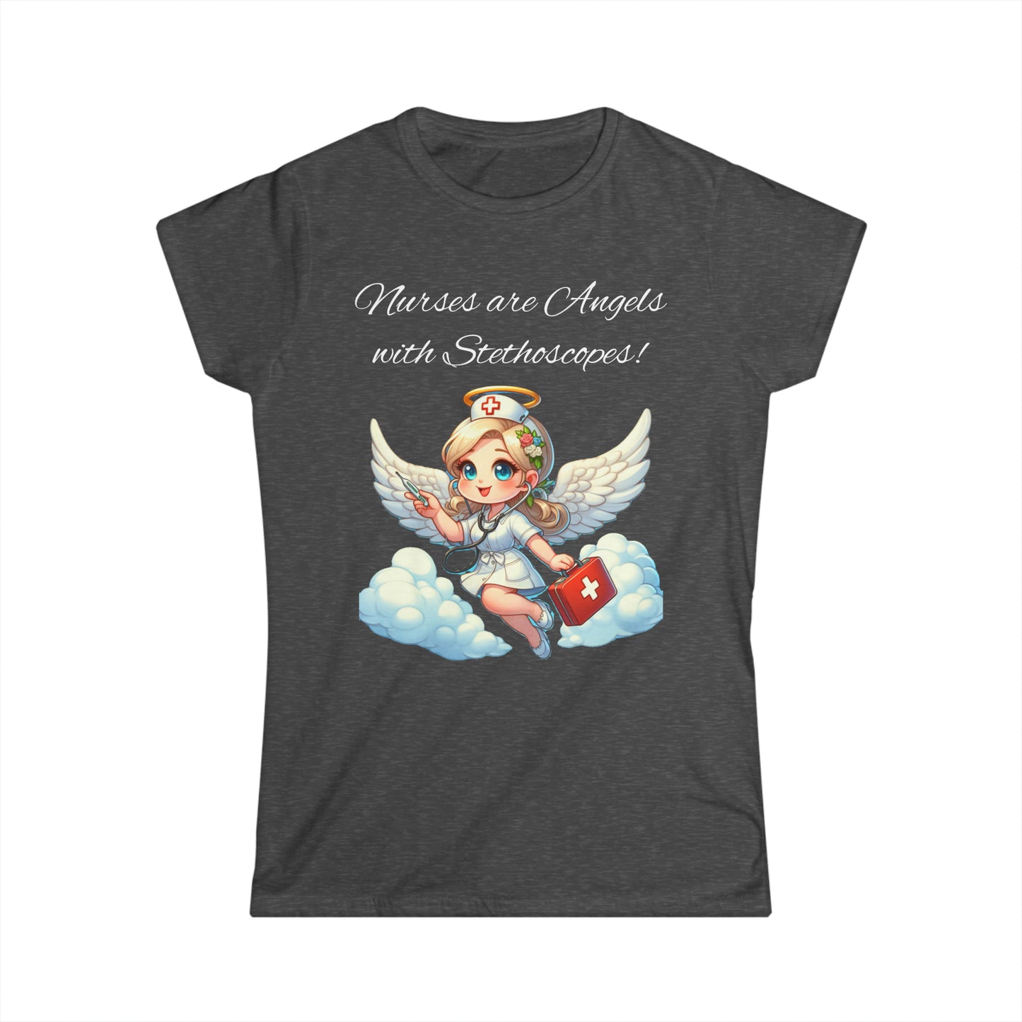 Women's Softstyle Tee "Nurses Are Angels"