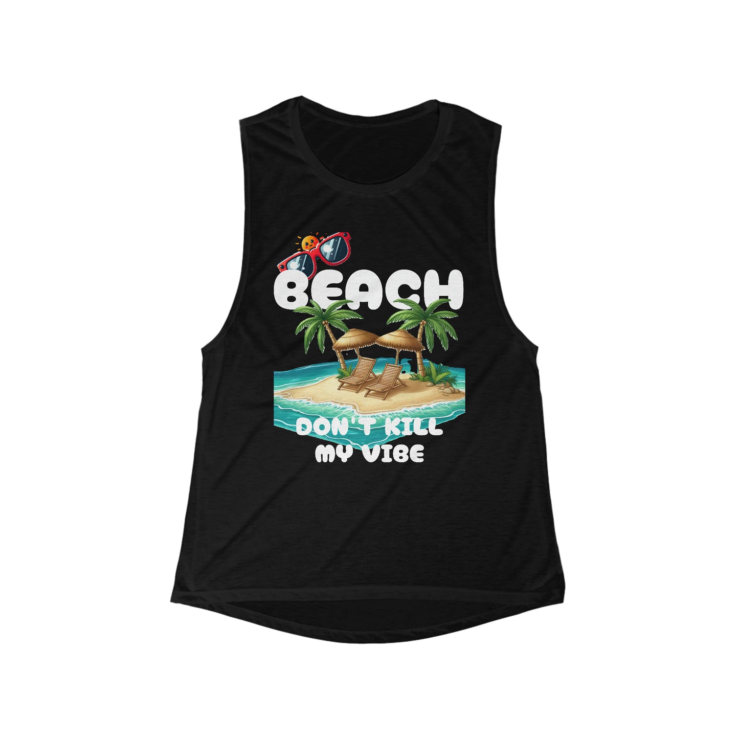 Women's Flowy Scoop Muscle Tank “My Vibe III”