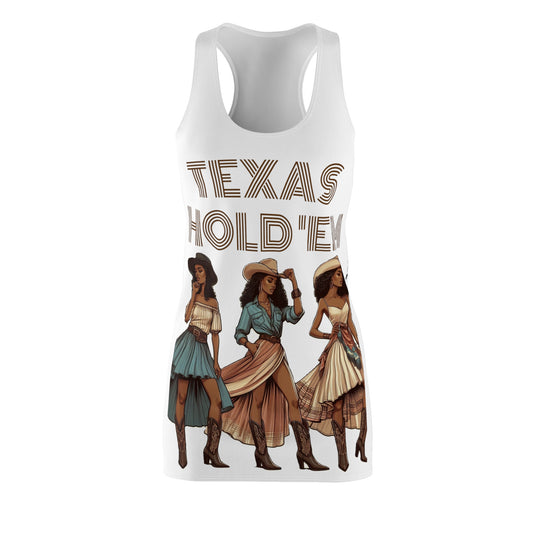 Cut & Sew Racerback Dress "Texas Hold 'Em II - White”