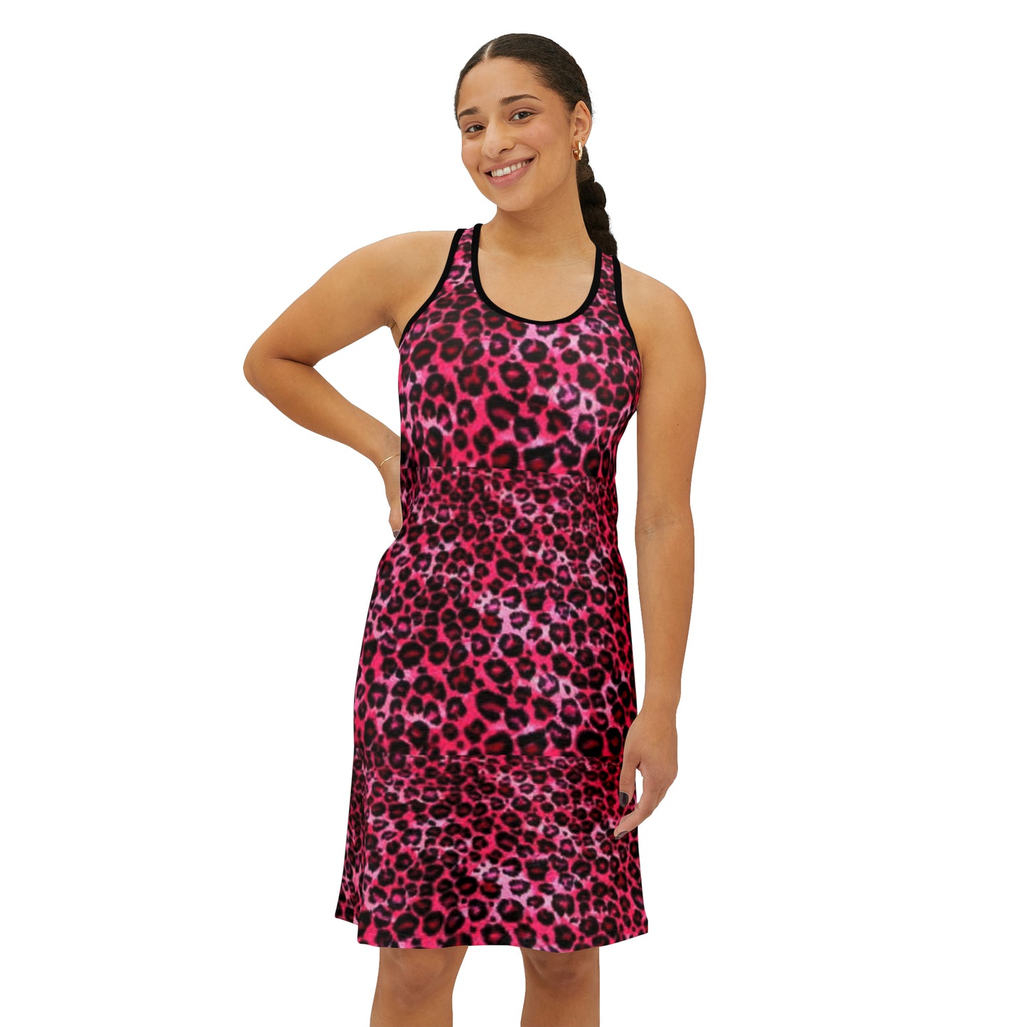 Women's Racerback Dress “Pink Leopard”