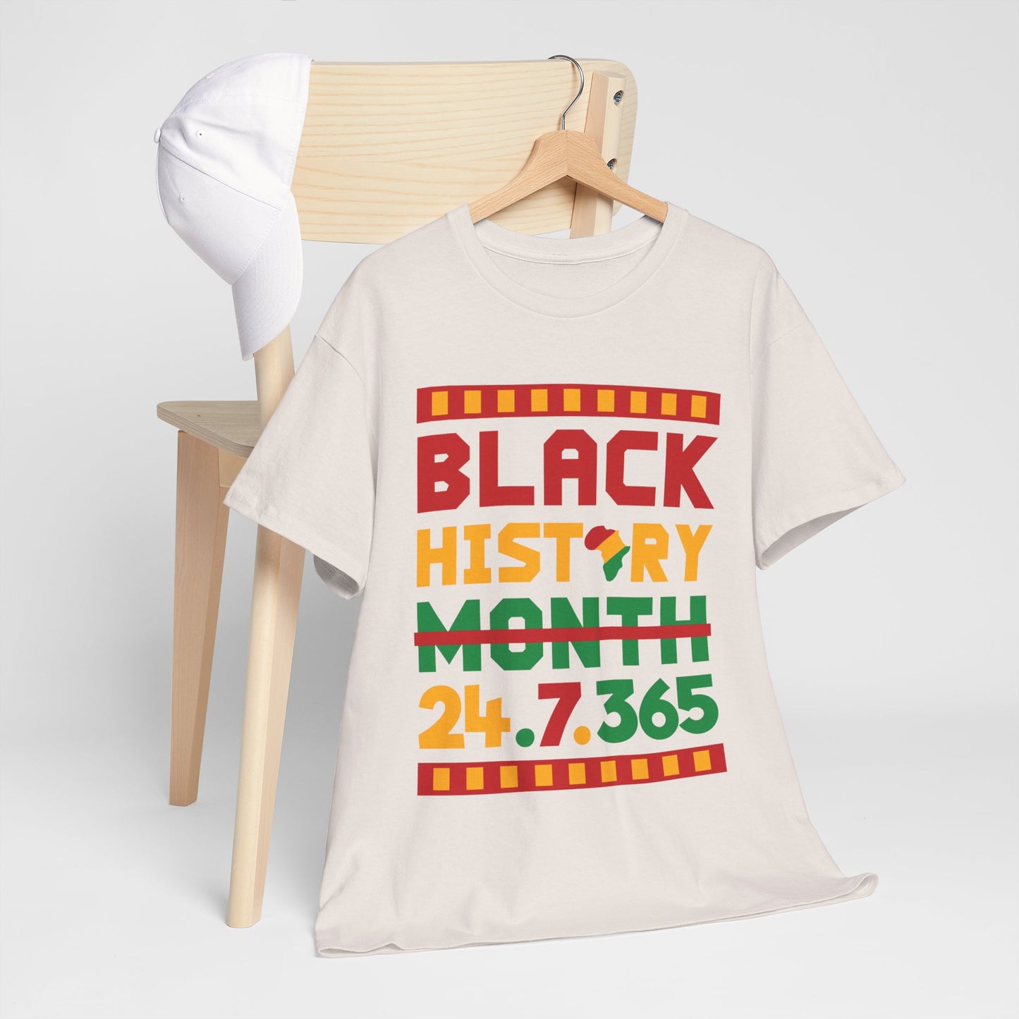 Camiseta unisex de algodón pesado “Black History 24.7.365”