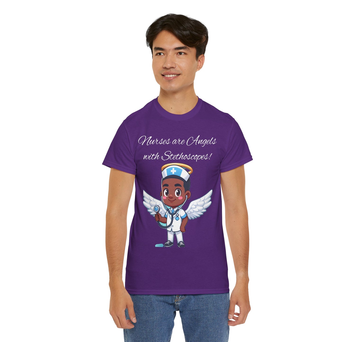 Men's Heavy Cotton Tee "Nurses are Angels"