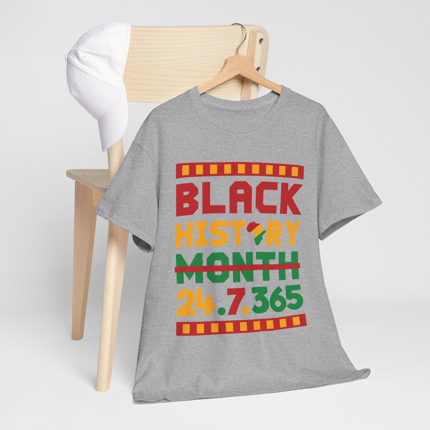 Camiseta unisex de algodón pesado “Black History 24.7.365”