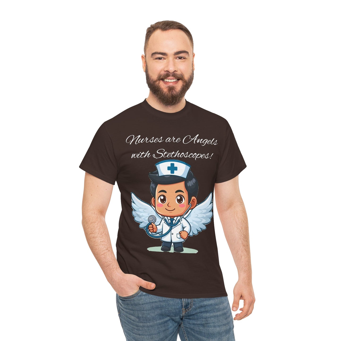 Men's Heavy Cotton Tee "Nurses are Angels"