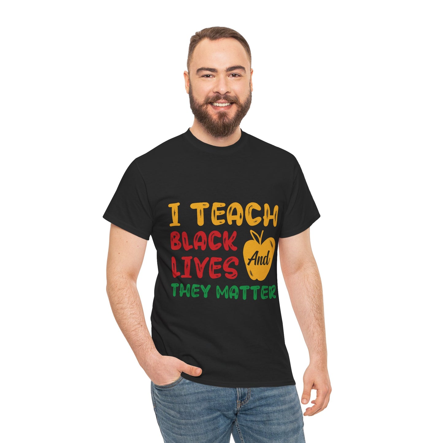 Camiseta unisex de algodón pesado "Teach Black Lives"