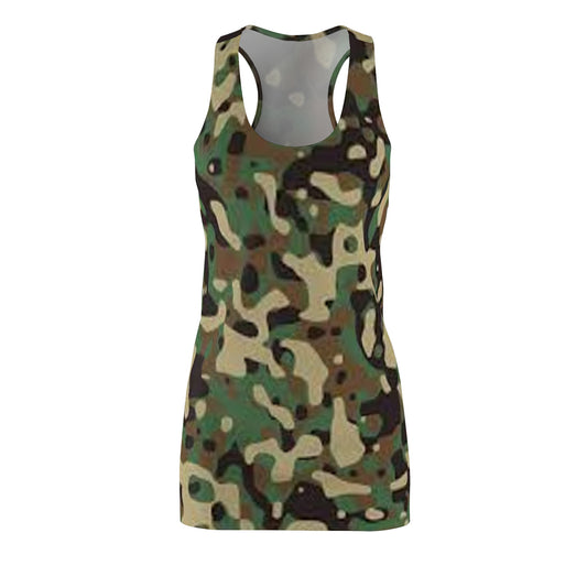 Cut & Sew Racerback Dress “Khaki Green/Brown Camo”