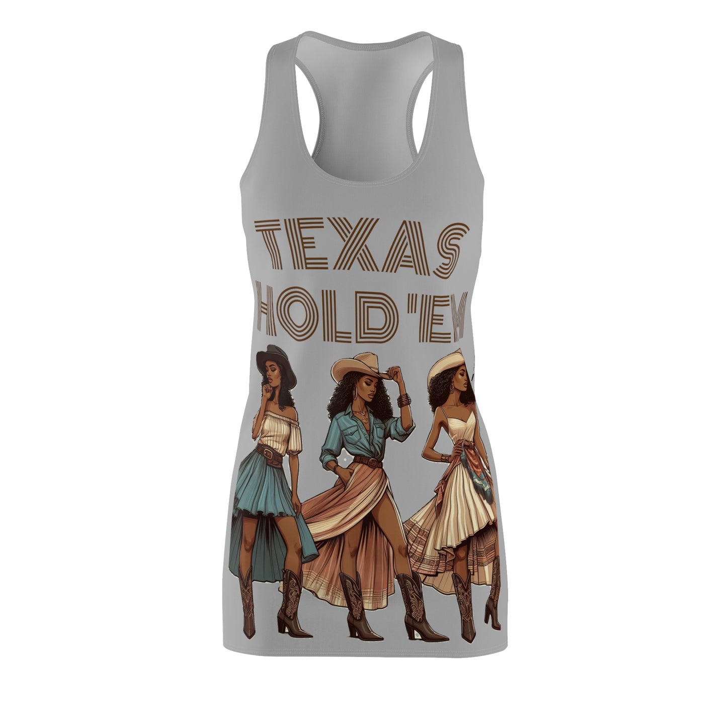 Cut & Sew Racerback Dress "Texas Hold 'Em II - Grey”