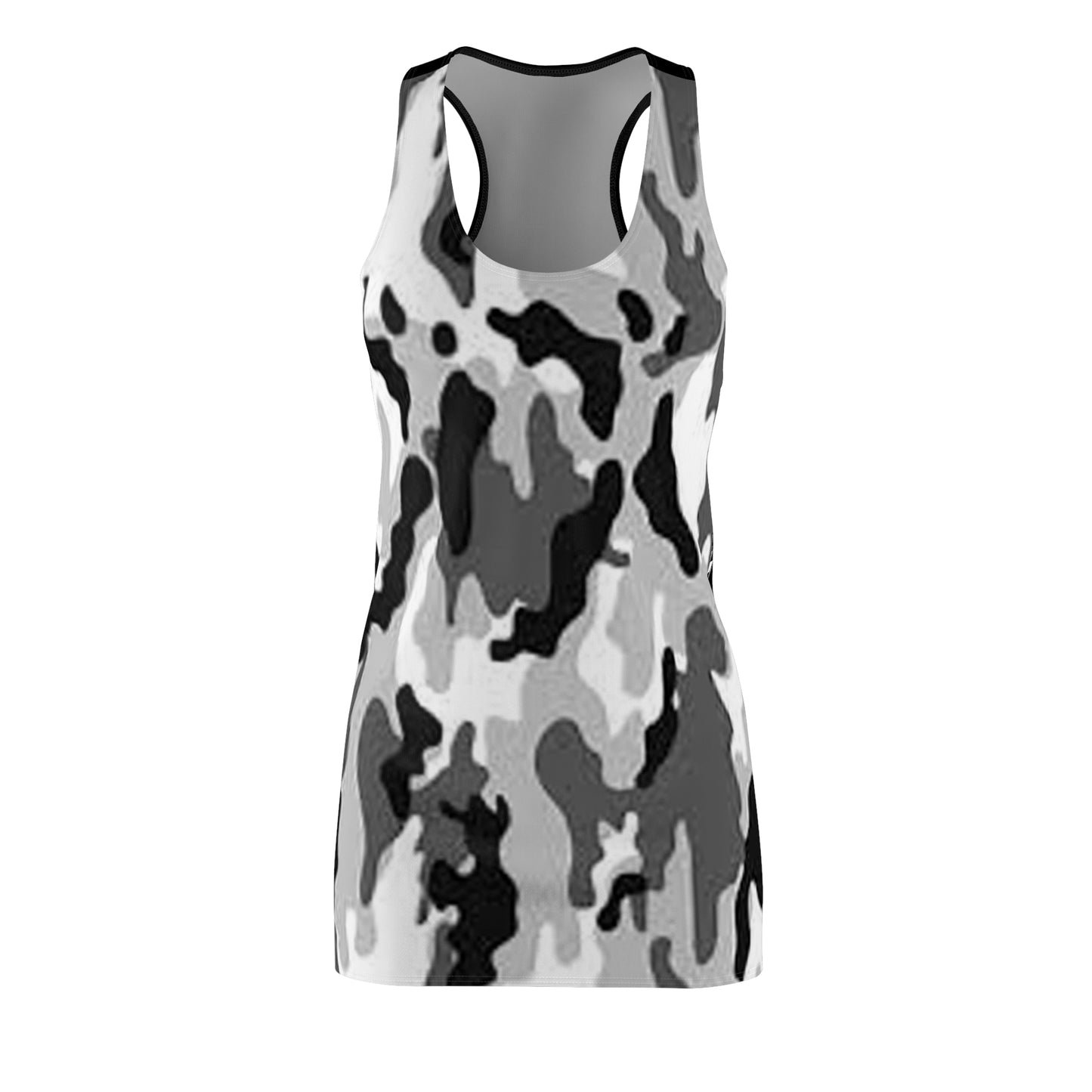 Cut & Sew Racerback Dress “Black/White Camo”