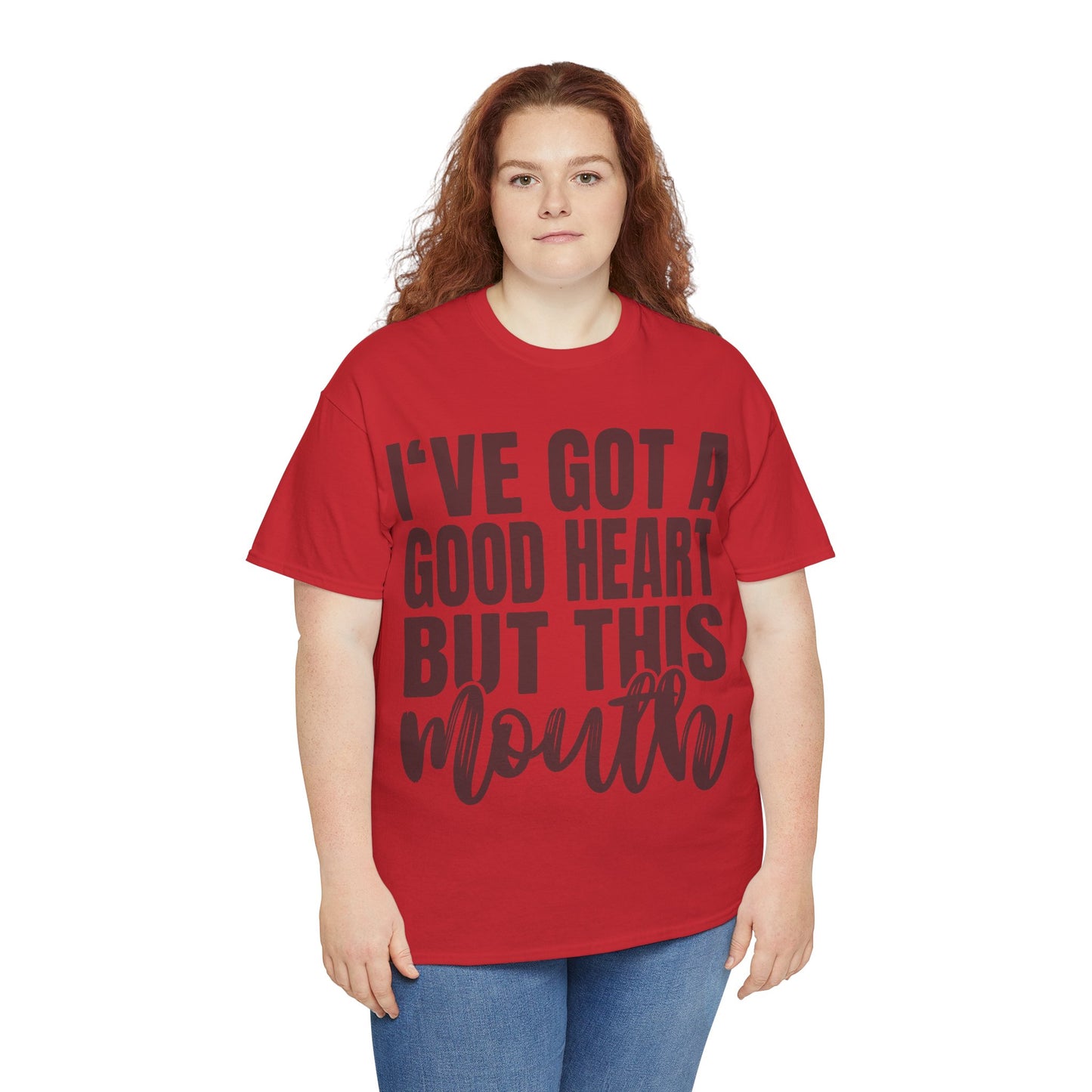 Camiseta de algodón pesado para mujer "Good Heart"