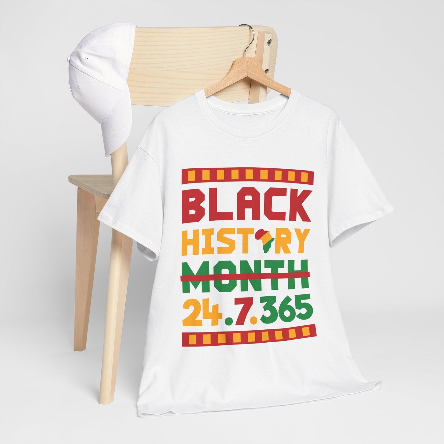 Camiseta unisex de algodón pesado “Black History 24.7.365”