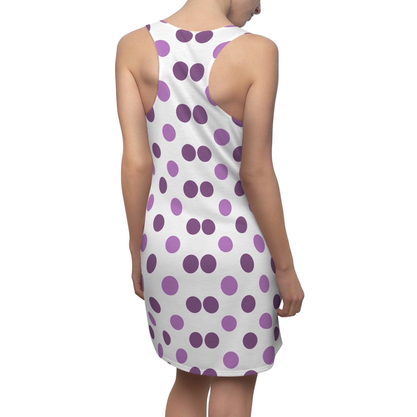 Women's Cut & Sew Racerback Dress "Lavender Polka Dot"