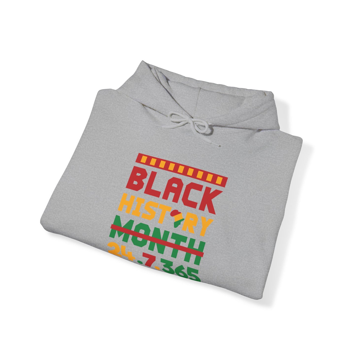 Sudadera con capucha unisex “Historia Negra 24.7.365"