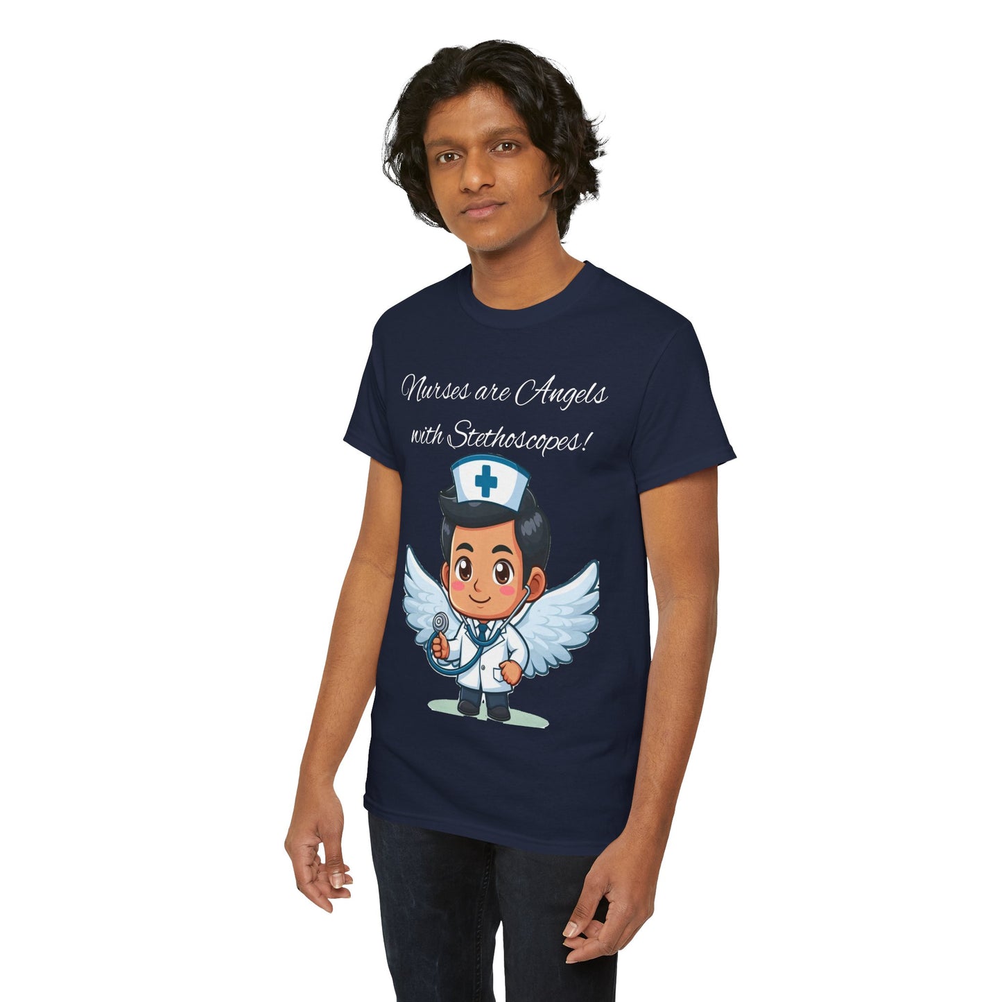 Men's Heavy Cotton Tee "Nurses are Angels"