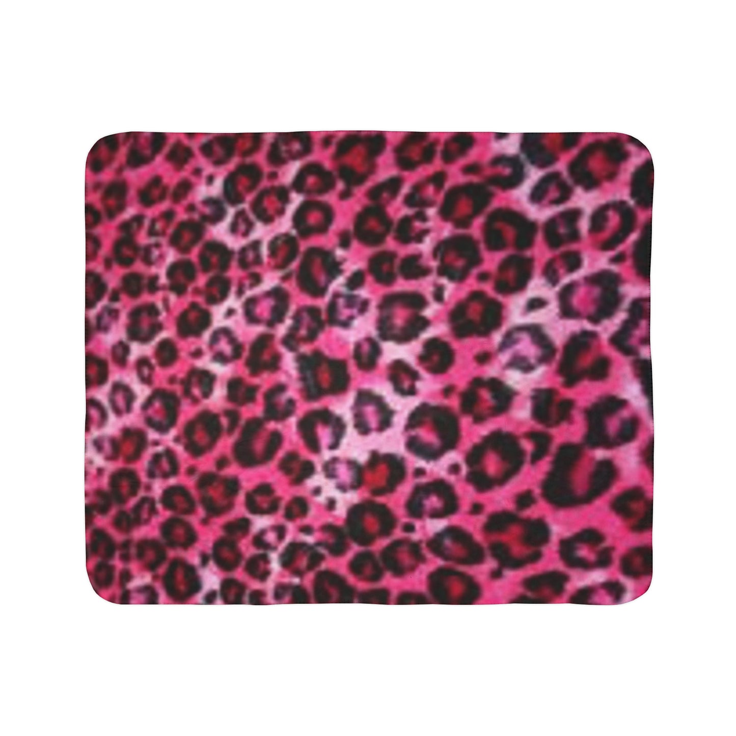 Fleece Sherpa Blanket “Pink Leopard”