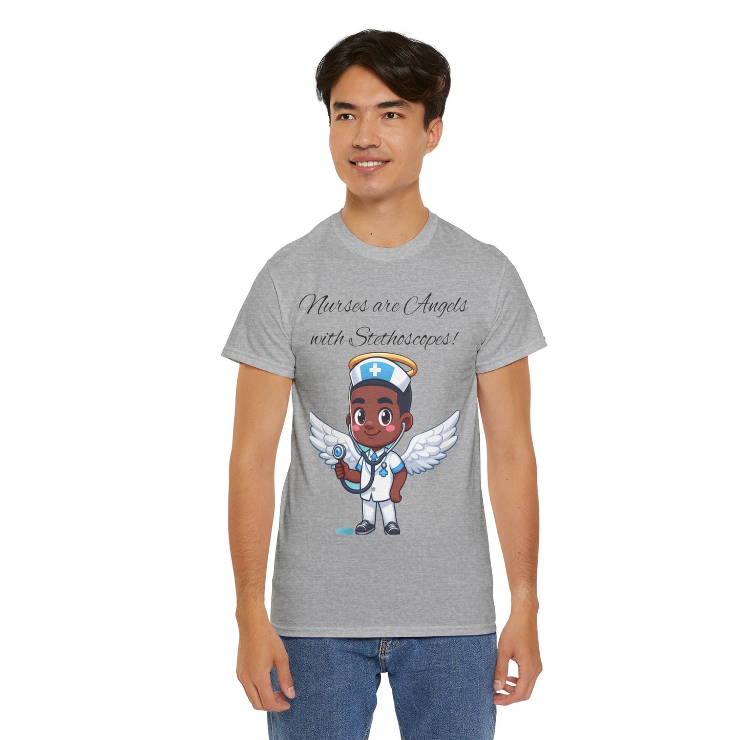 Men's Heavy Cotton Tee "Nurses are Angels"