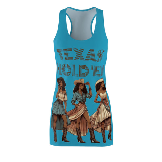 Cut & Sew Racerback Dress "Texas Hold 'Em II - Turquoise”