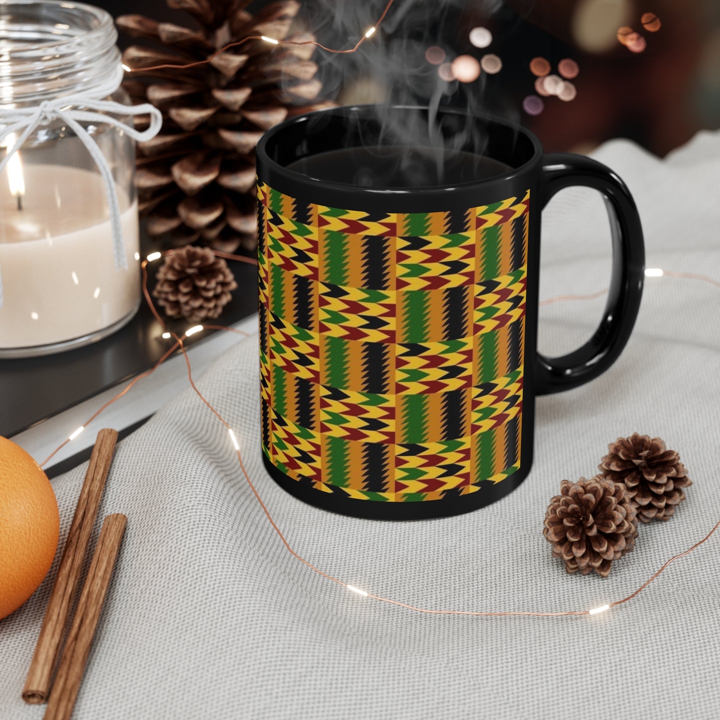 11oz Black Mug “Kente”