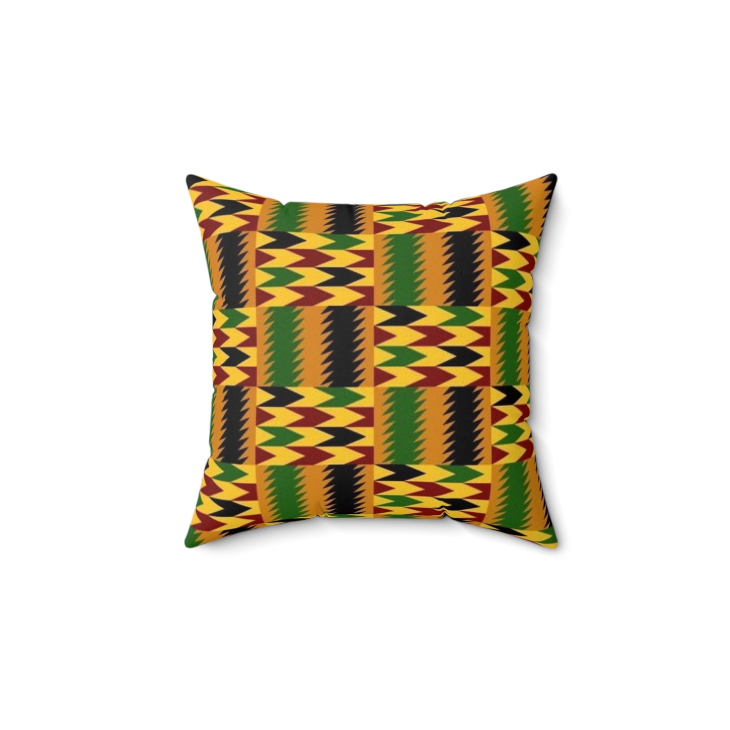 Spun Polyester Square Pillow “Kente”