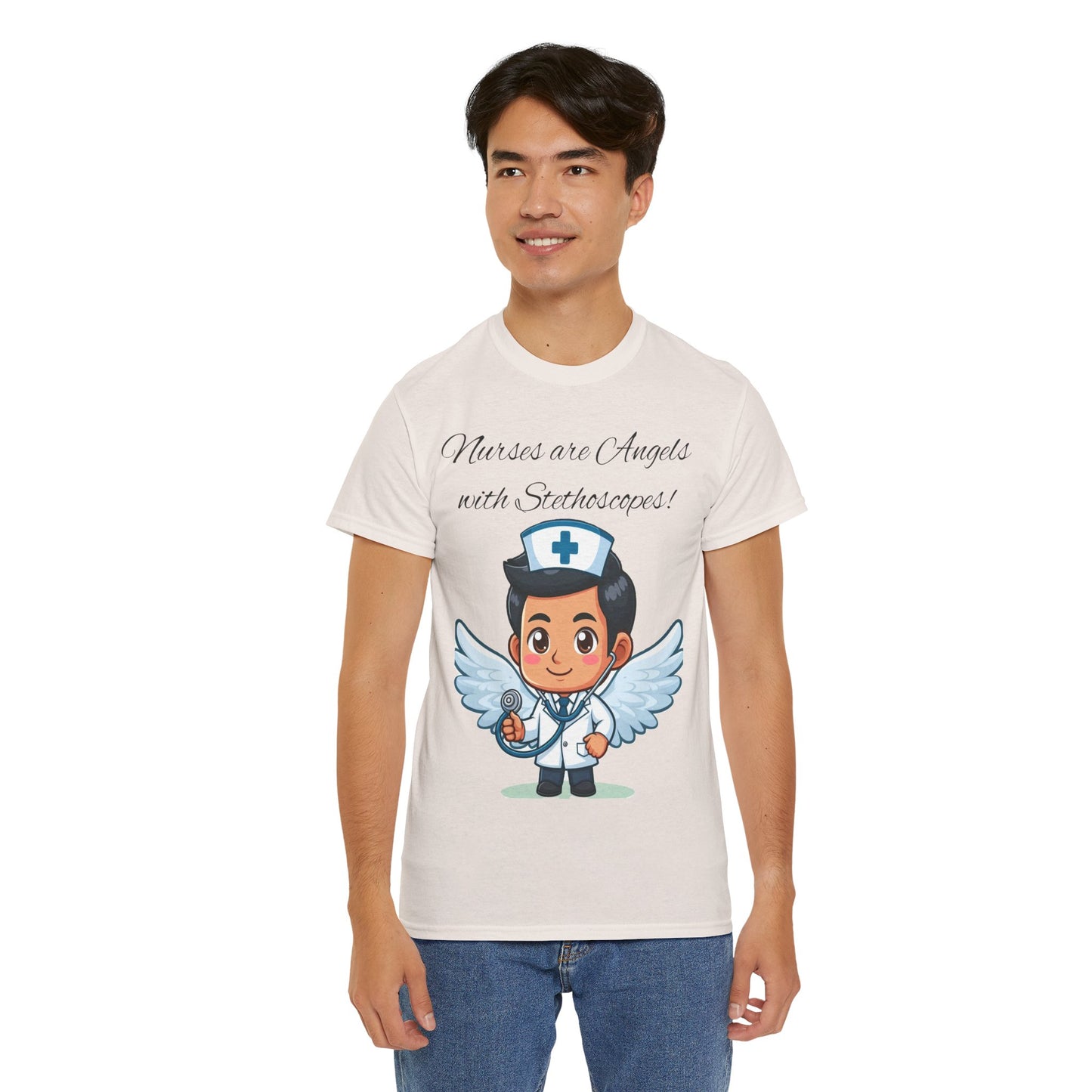 Men's Heavy Cotton Tee "Nurses are Angels"